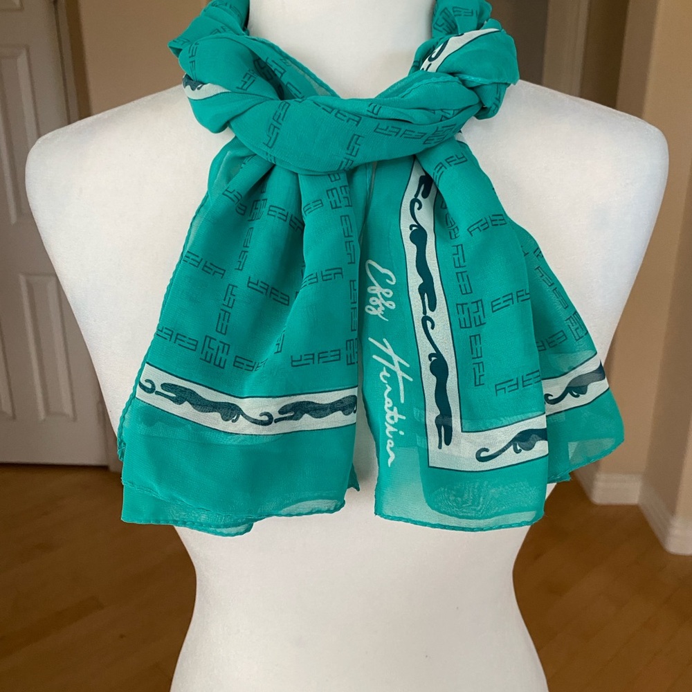 EFFY Hematian Scarf Shawl, Head Wrap, Neck Scarf, Belt, Teal Color